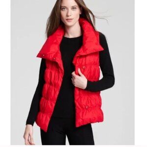 Eileen Fisher Red Quilted Puffer Vest